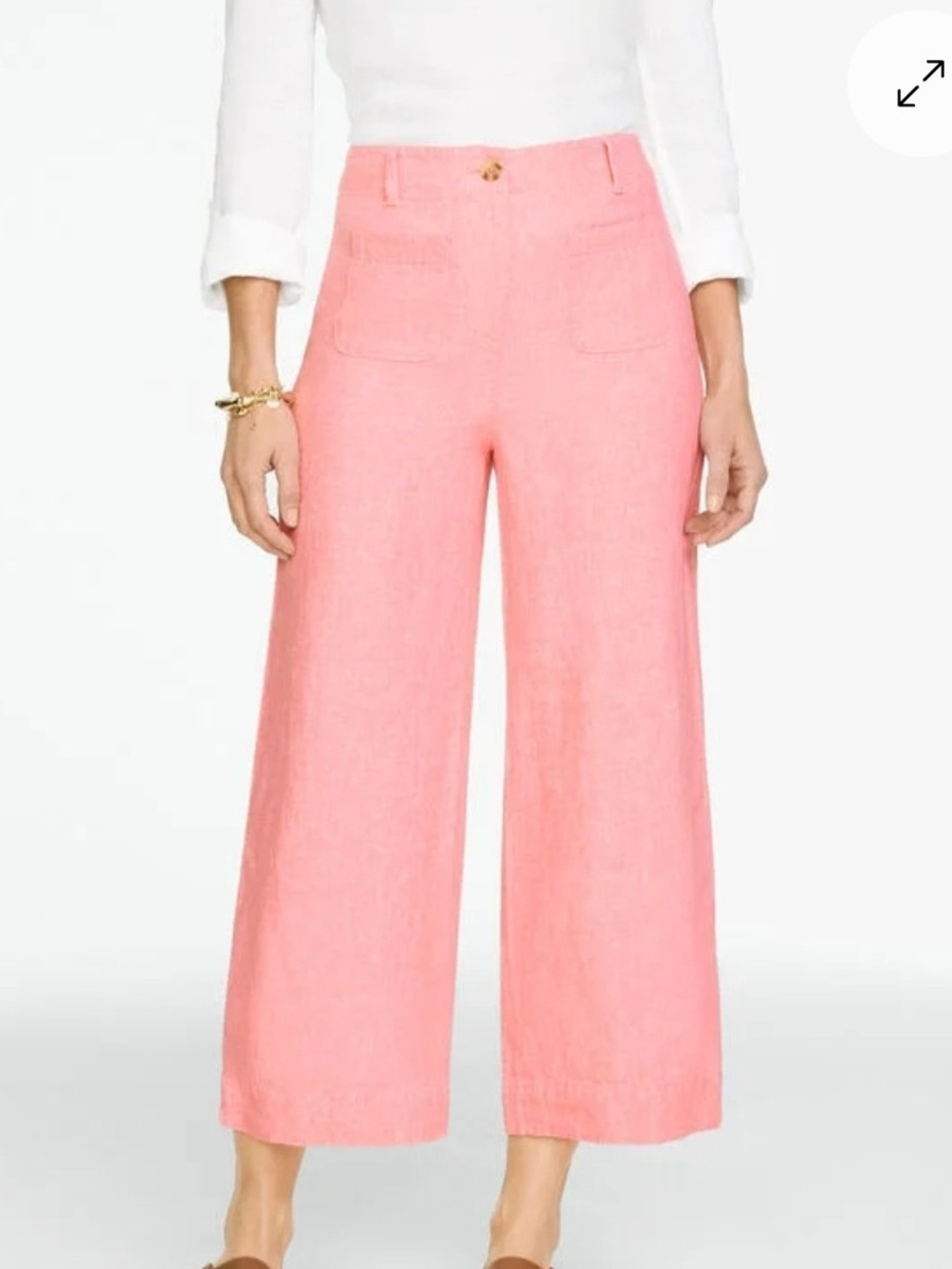 Wide-Leg Cropped Pants